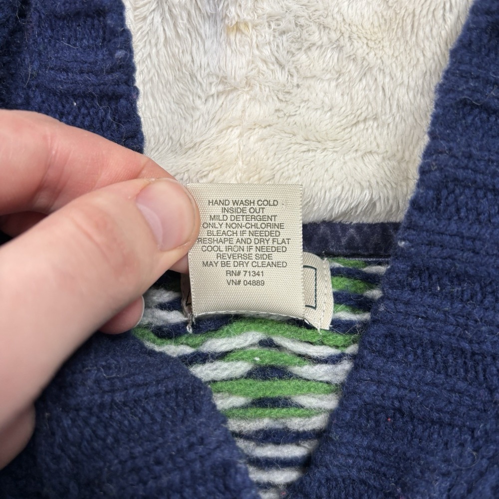 L.L.Bean Cardigan Sweater Women's Medium Lambswool Fair Isle Knit Hooded - Picture 6 of 9